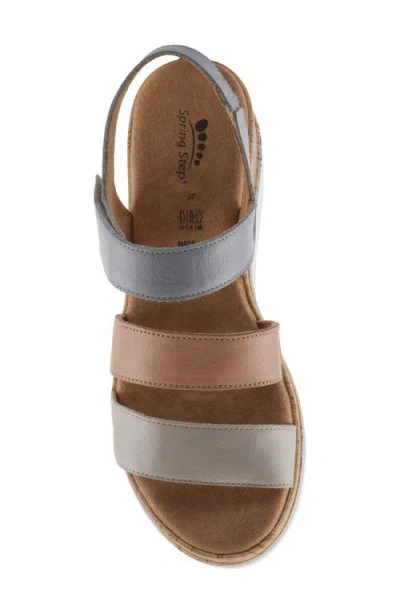 Spring Step Acey Wedge Platform Sandal In Grey Multi