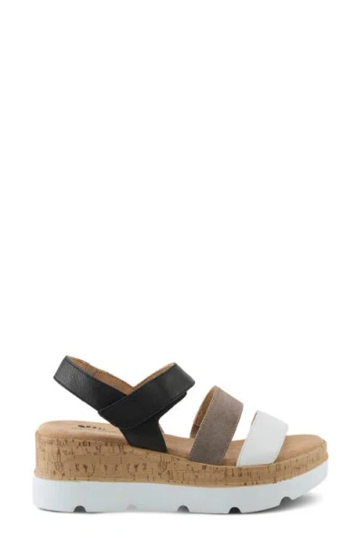 Spring Step Acey Wedge Platform Sandal In Black Multi