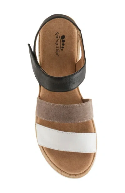 Spring Step Acey Wedge Platform Sandal In Black Multi