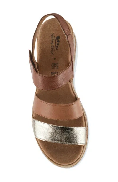 Spring Step Acey Wedge Platform Sandal In Brown Multi