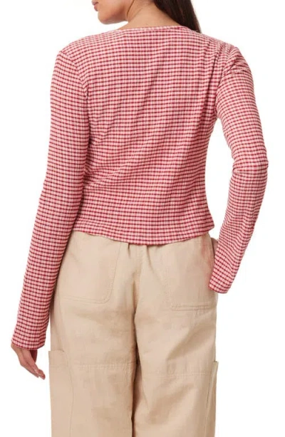 Scotch & Soda Gingham Tie Top In Roadside Red/cotton Candy