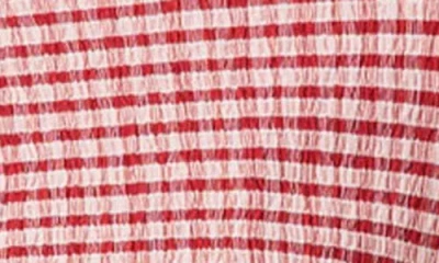 Scotch & Soda Gingham Tie Top In Roadside Red/cotton Candy