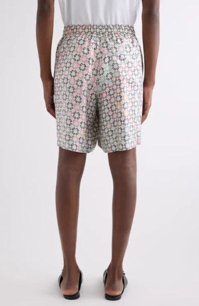Givenchy Multicolor Pyjamas Shorts In Monogram 72 Silk In White Multicolored