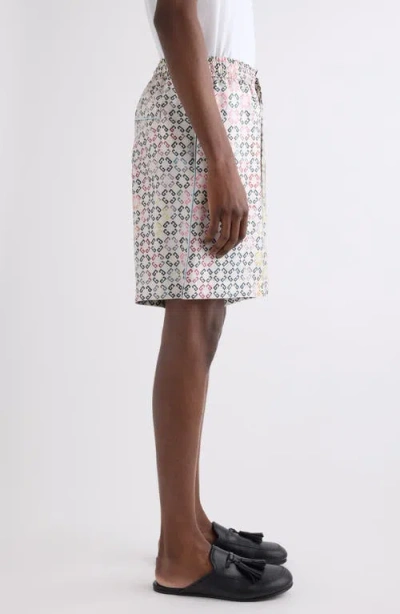 Givenchy Multicolor Pyjamas Shorts In Monogram 72 Silk In White Multicolored