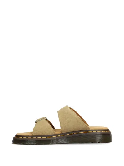 Dr. Martens Beige Leather Flat Sandals In Neutrals