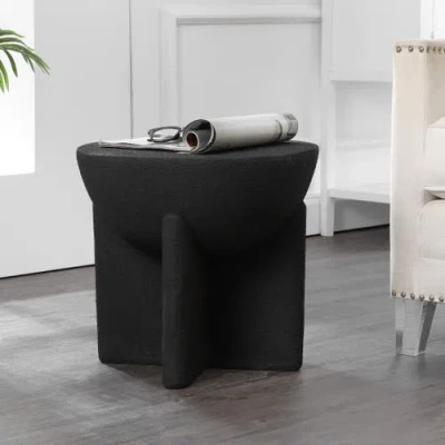 Jonathan Y Brady 16.25" Minimalist Modern Drum Accent Table, Black Frosted In Black Frosted