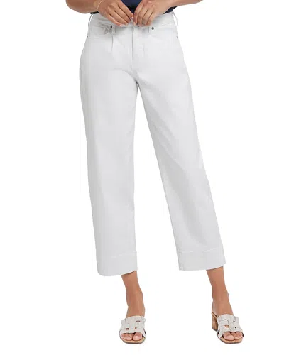 Nydj Pleated High Waist Ankle Balloon Jeans In Optic White