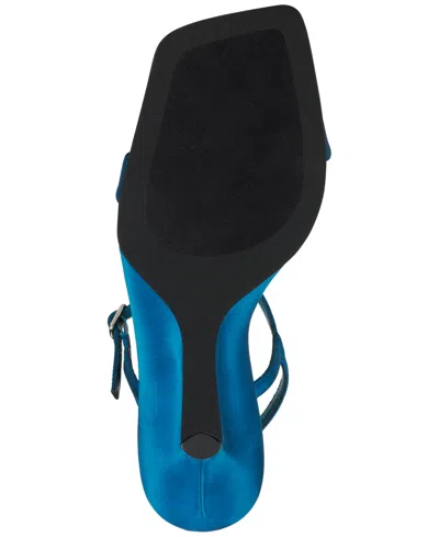 Jeffrey Campbell Women's Kassandra Wedge Sandals In Blue Satin