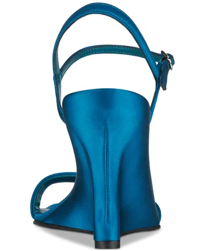 Jeffrey Campbell Women's Kassandra Wedge Sandals In Blue Satin