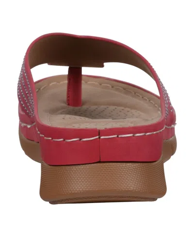 Gc Shoes Women's Amari Flower Thong Flat Sandals In Red