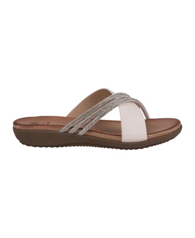 Gc Shoes Women's Iris Embellished Asymmetrical Flat Sandals In White