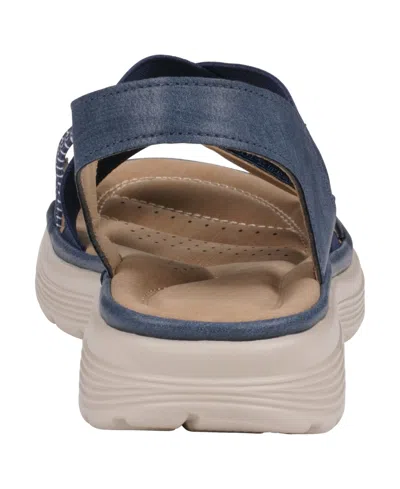 Gc Shoes Women's Ariel Elastic Comfort Flat Sandals In Navy