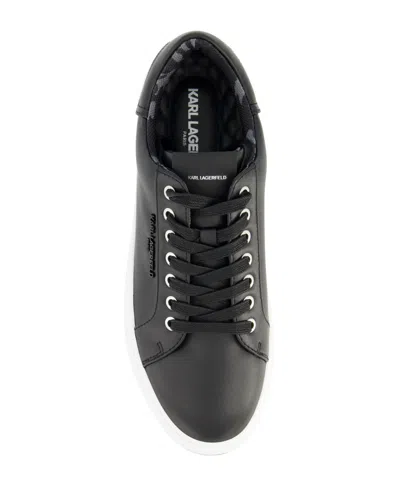Karl Lagerfeld Leather Low Top Sneaker In Black