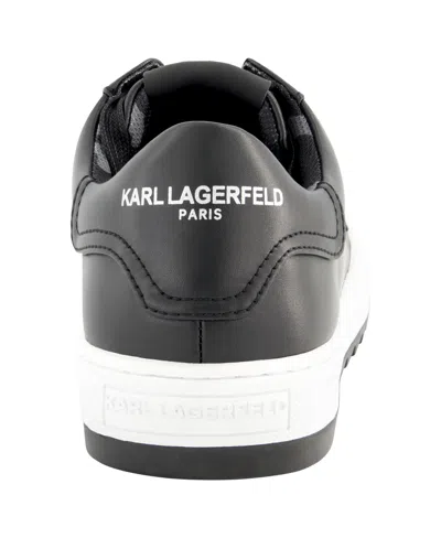 Karl Lagerfeld Leather Low Top Sneaker In Black