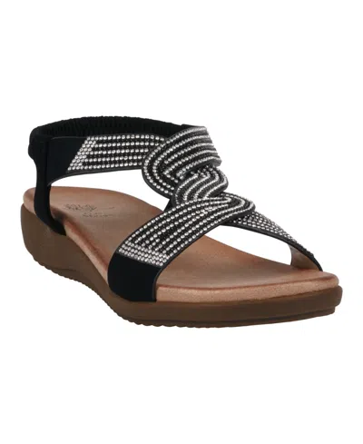 Gc Shoes Women's Viana Embellished Flat Sandals In Black