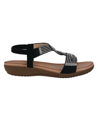 Gc Shoes Women's Viana Embellished Flat Sandals In Black