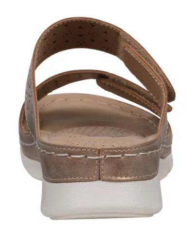 Gc Shoes Women's Verna Adjustable Double Strap Footbed Sandals In Bronze