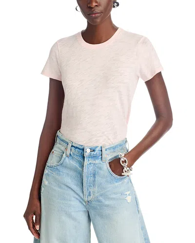 Atm Anthony Thomas Melillo Anthony Thomas Melillo Schoolboy Crewneck Tee In Pink Camellia