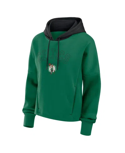 Fanatics Women'sâ Kelly Green Boston Celtics Post Up Boxy Pullover Hoodie In Kelly Green,black