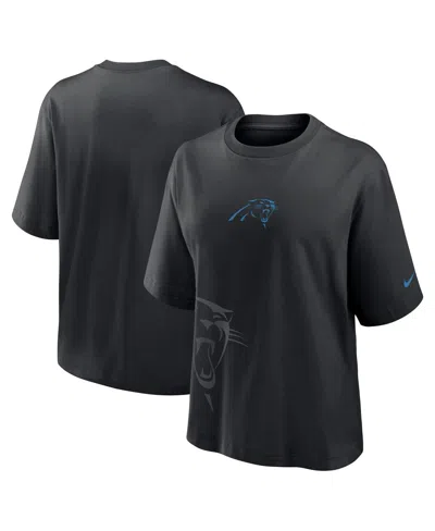 Nike Carolina Panthers Boxy  Women's Nfl T-shirt In Black