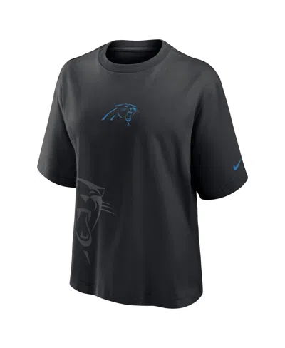 Nike Carolina Panthers Boxy  Women's Nfl T-shirt In Black