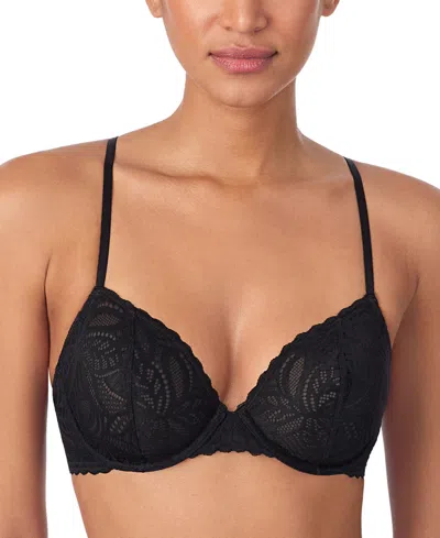 Dkny Women's Lace Deco Unlined Underwire Bra Dk7552 In Black