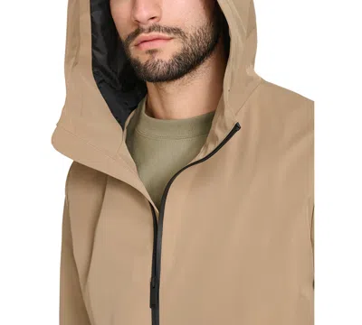Dockers Mens Hooded Water Resistant Midweight Raincoat In Nude