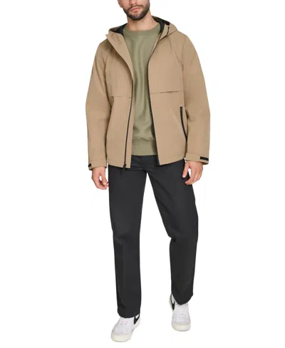 Dockers Mens Hooded Water Resistant Midweight Raincoat In Nude