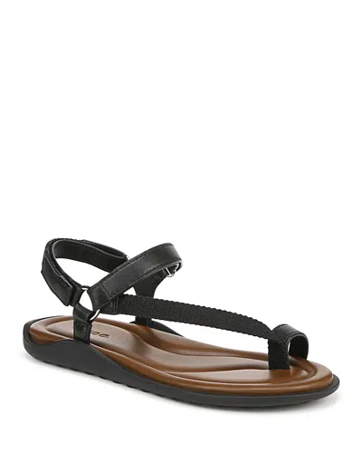 Vince Summer Leather-trim Sandal In Black