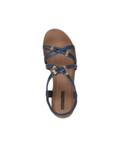 Gc Shoes Women's Fran Strappy Wedge Sandals In Navy