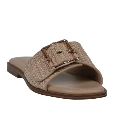 Gc Shoes Women's Indie Woven Buckle Flat Sandals In Natural