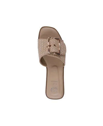 Gc Shoes Women's Indie Woven Buckle Flat Sandals In Natural