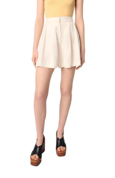 Maje Flowing Shorts In Ecru