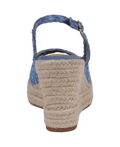 Gc Shoes Women's Amira Woven Espadrille Wedge Sandals In Blue