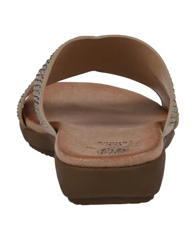 Gc Shoes Women's Sharlene Embellished Cross-strap Flat Sandals In Gold