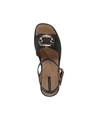 Gc Shoes Women's Fia Ankle Strap Wedge Sandals In Black