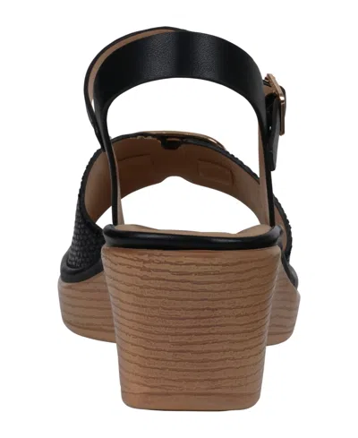 Gc Shoes Women's Fia Ankle Strap Wedge Sandals In Black