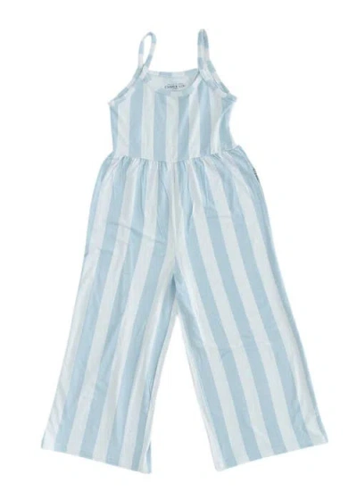 Charlie Lou Baby ® Little Girl's Cotton Candy Stripes Wide Leg Jumpsuit In Blue