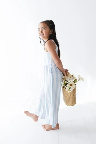 Charlie Lou Baby ® Little Girl's Cotton Candy Stripes Wide Leg Jumpsuit In Blue