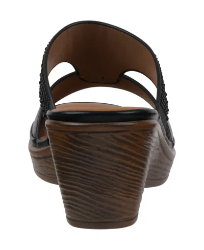 Gc Shoes Women's Everi Embellished Wedge Sandals In Black