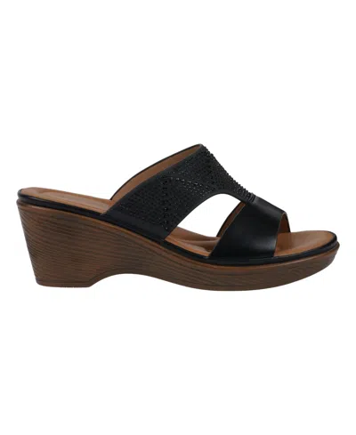 Gc Shoes Women's Everi Embellished Wedge Sandals In Black