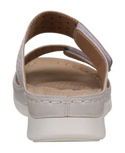 Gc Shoes Women's Verna Adjustable Double Strap Footbed Sandals In Silver