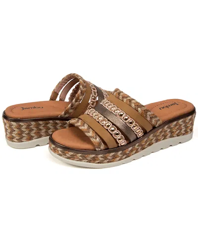 Jambu Women's Dahlia Casual Slip-on Sandals In Tan Multi