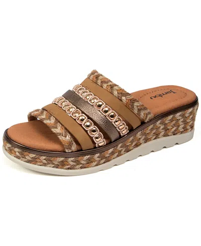 Jambu Women's Dahlia Casual Slip-on Sandals In Tan Multi