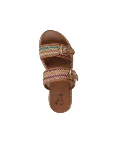 Gc Shoes Women's Lorena Woven Double Band Slide Platform Sandals In Multi