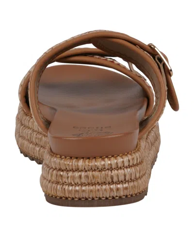 Gc Shoes Women's Lorena Woven Double Band Slide Platform Sandals In Multi