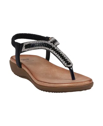 Gc Shoes Women's Lori Embellished Flat Sandals In Black