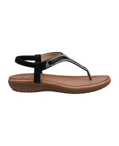 Gc Shoes Women's Lori Embellished Flat Sandals In Black