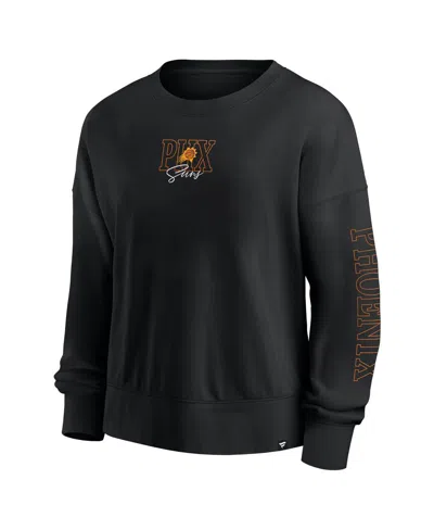 Fanatics Women's Black Phoenix Suns Oversized Game Day Pullover Sweatshirt In Black