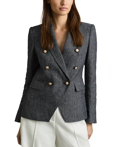 Reiss Petites Double Breasted Blazer In Navy